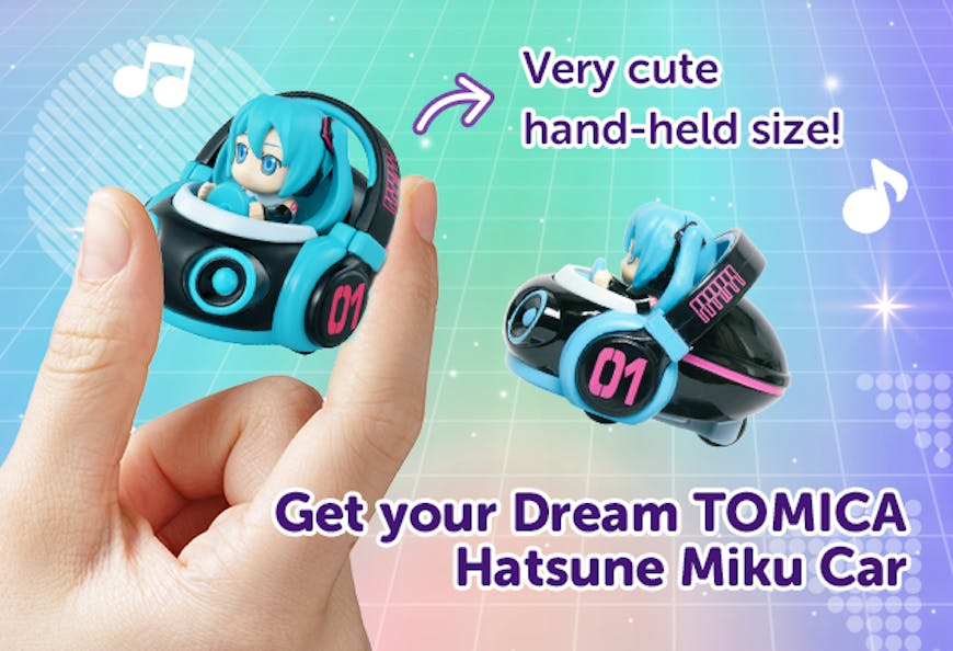 The YumeTwins Hatsune Miku and Cinnamoroll Kawaii Bonus promotion has a FREE Dream TOMICA Hatsune Miku Car for the 3 month plan