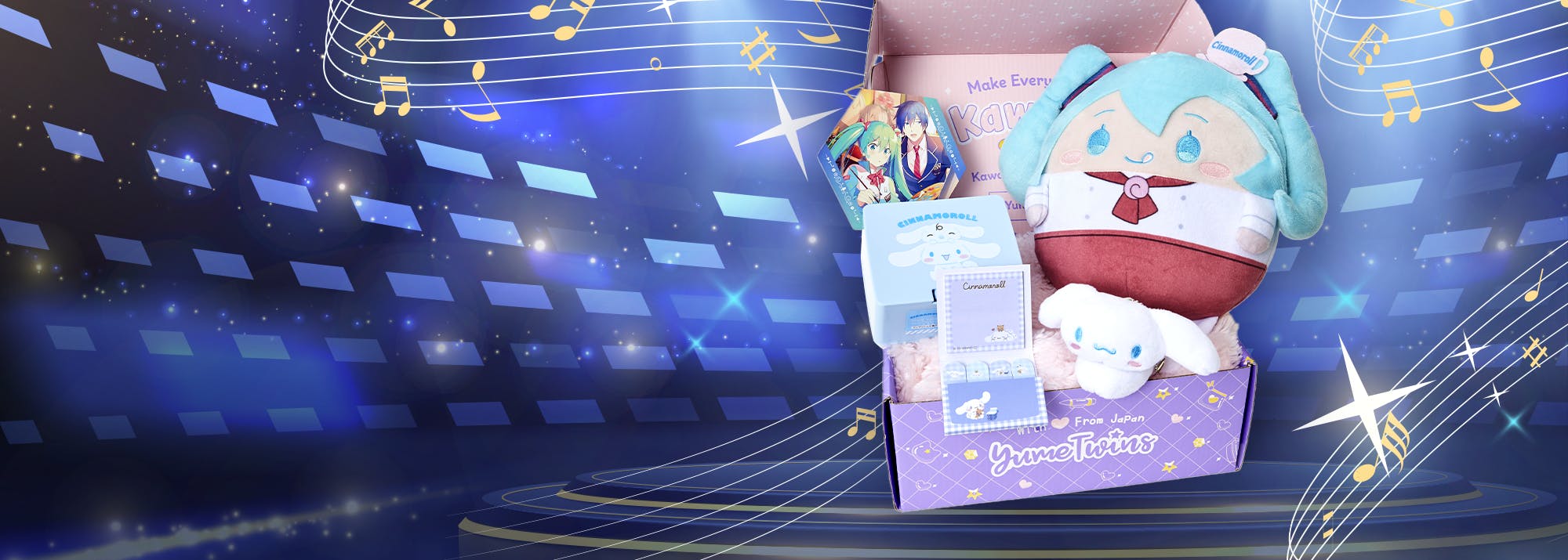 Sign up by January 15th for your Project: Dreamy Duet box straight from Japan featuring exclusive Hatsune Miku & Cinnamoroll goodies!


