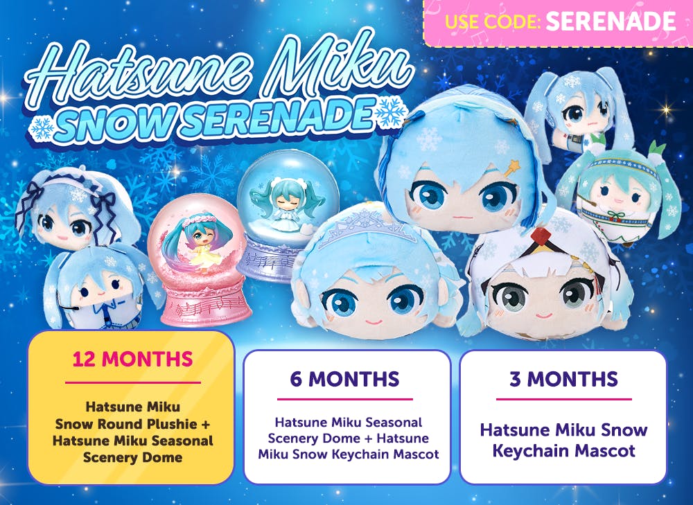 Sign up to YumeTwins with code SERENADE for FREE Japan-exclusive Snow Hatsune Miku goodies by 1/15