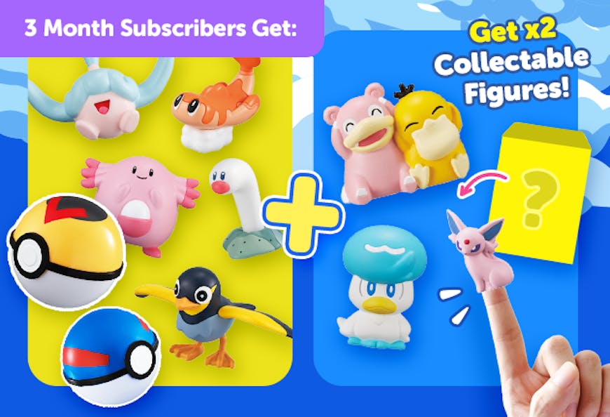 YumeTwins May 2024 PocketPals Home Paradise subscribe for 3 months for a FREE Pokémon Finger Figure + Pokémon Get Collection Figure with the code PARADISE