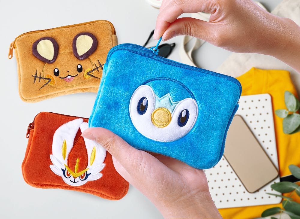 Pokemon Pouch featuring pokemon designs like Piplup and more 