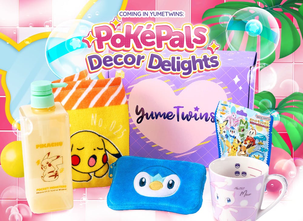 YumeTwins May box is PokéPals Decor Delights, which features Pokémon items with Pikachu, Snorlax, Eevee, & more!