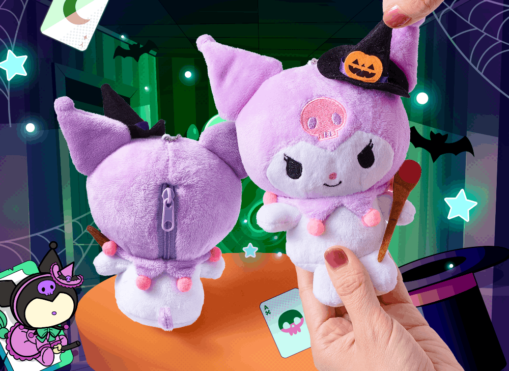 Kuromi Witch Keychain Plushie  from the YumeTwins October Halloween Magic & Mischief box