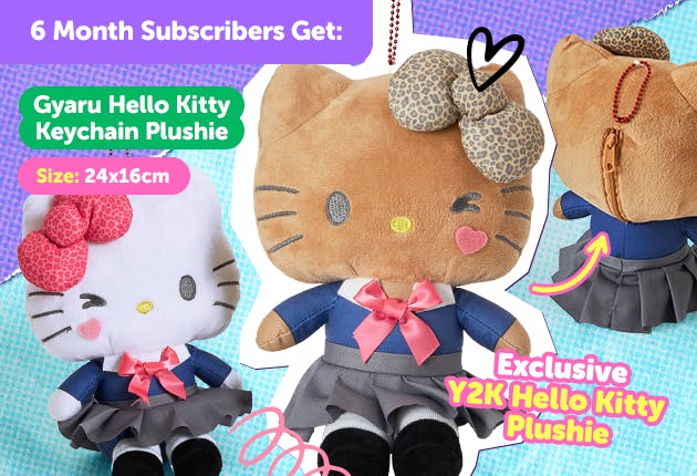 Subscribe to our 6-month plan for Japan-exclusive Sanrio Y2K goodies for FREE! Gyaru Hello Kitty Keychain Plushie


