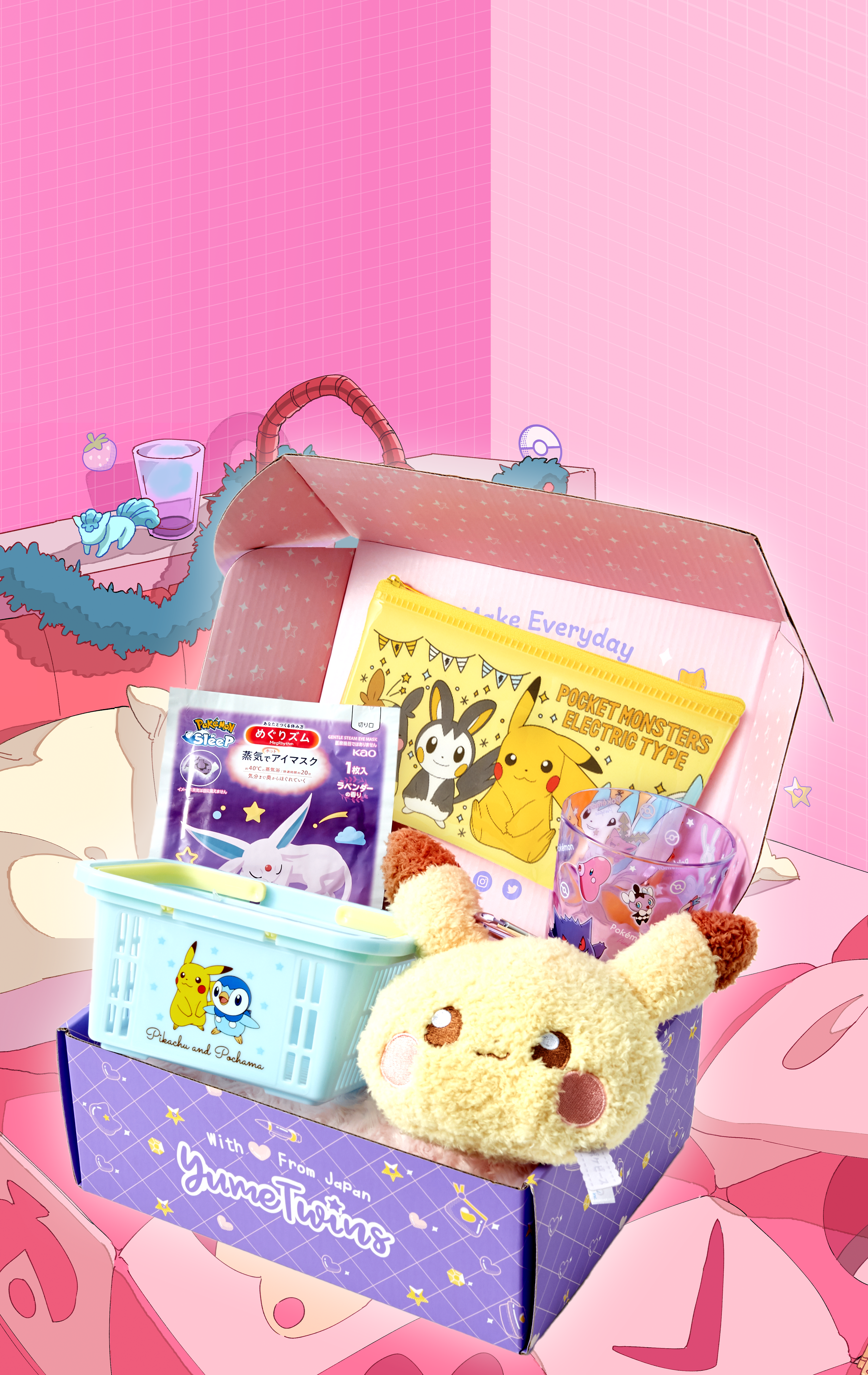 Sign up by December 15th to get your PokePals Cozy Escape box straight from Japan featuring exclusive Pokemon goodies!