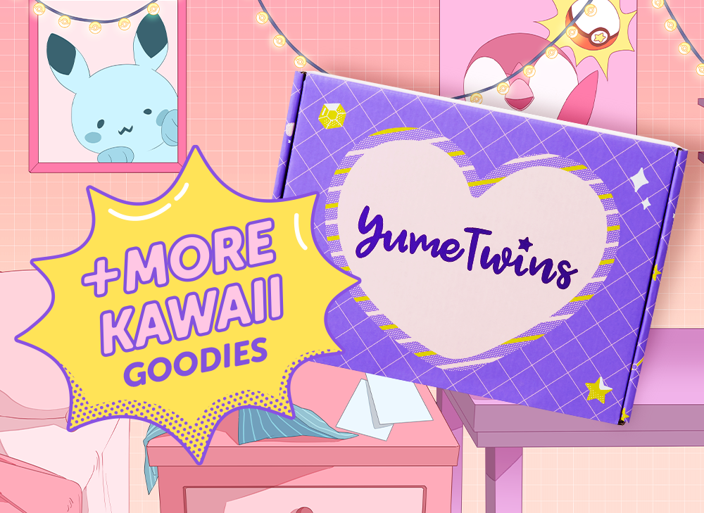 A purple YumeTwins box sits against a kawaii anime background.