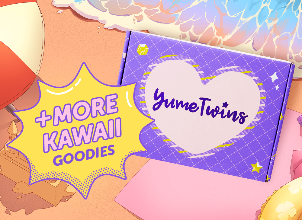 A purple YumeTwins box sits against a kawaii anime background.