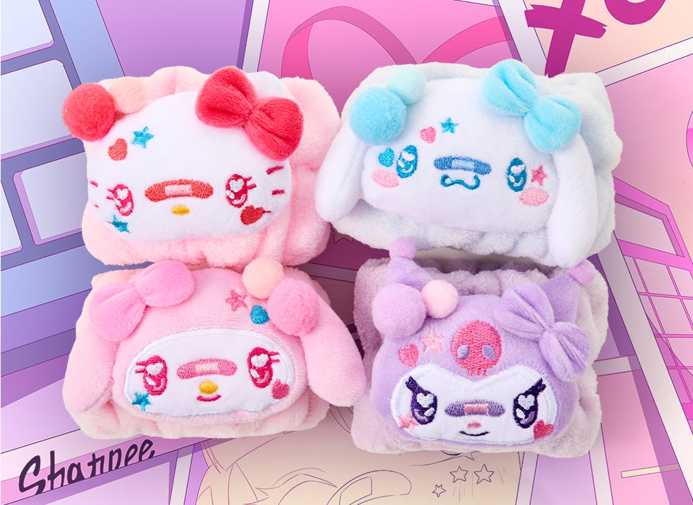 Sanrio Decora Plush Wristband from the YumeTwins August Harajuku Rainbow Dreams box
