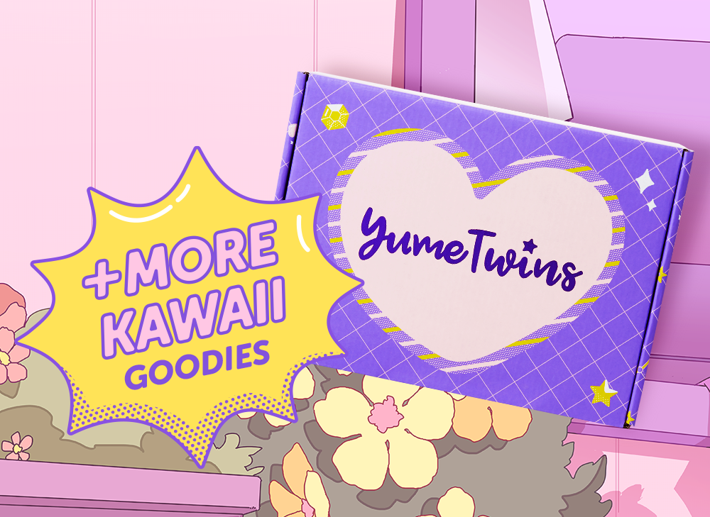 A purple YumeTwins box sits against a kawaii anime background.