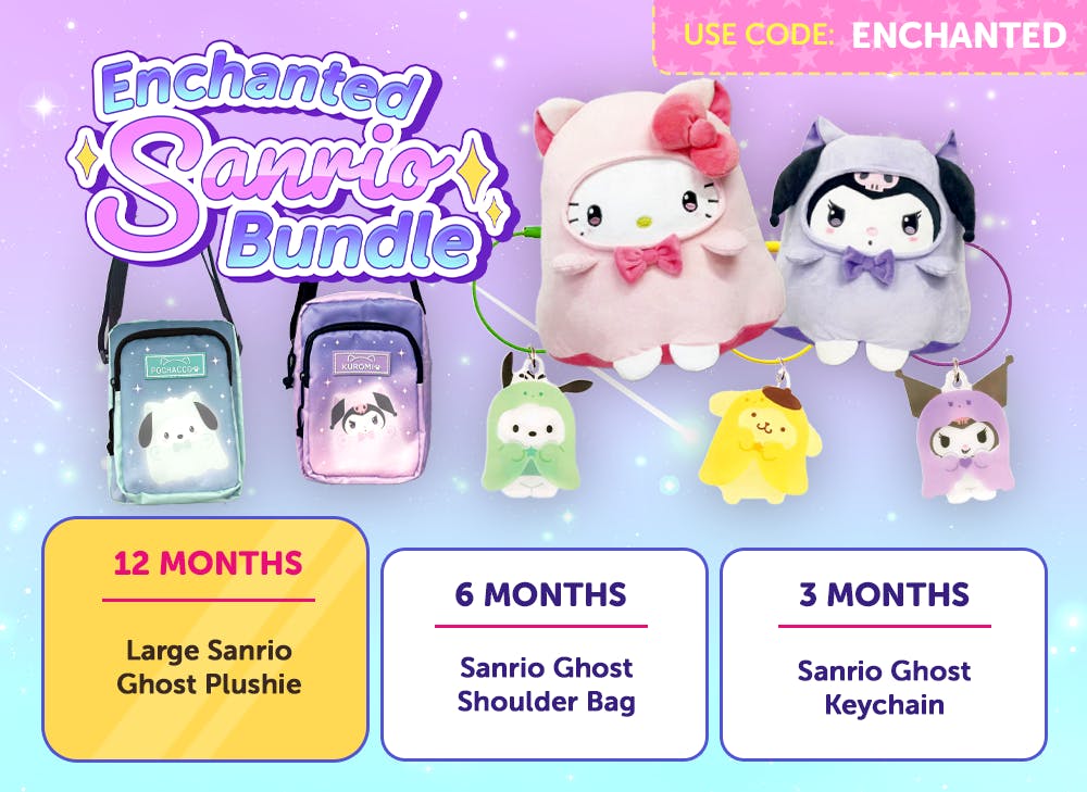 Sign up to YumeTwins with code ENCHANTED for FREE Japan-exclusive Halloween Sanrio goodies by 10/15!