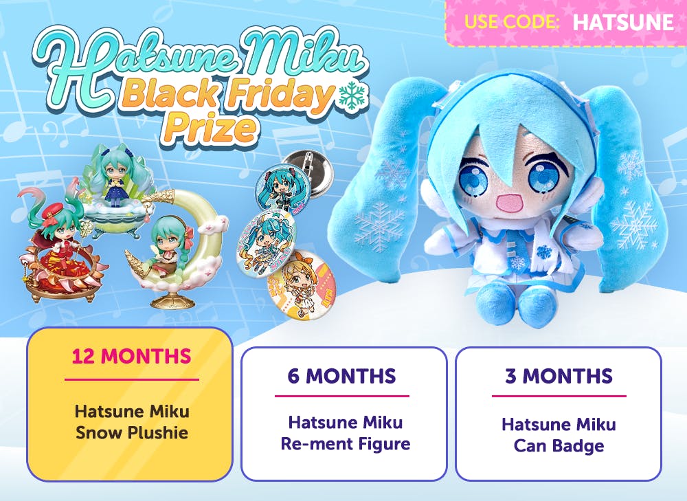 Sign up to YumeTwins with code Hatsune for FREE Japan-exclusive Hatsune Miku goodies by 12/2!