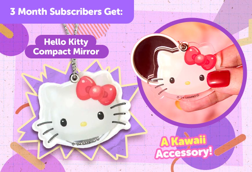 Subscribe to our 3-month Plan for Japan-exclusive retro Sanrio goodies for a FREE Hello Kitty Compact Mirror
