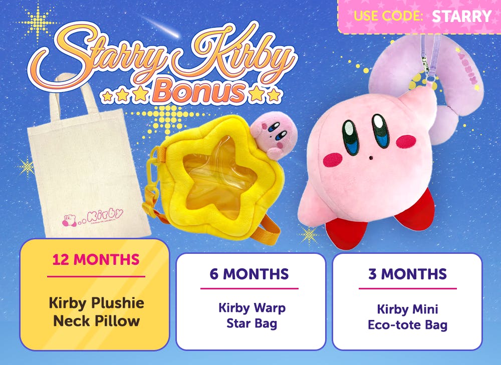 Sign up to YumeTwins with code STARY for FREE Japan-exclusive Kirby goodies by 2/15!


