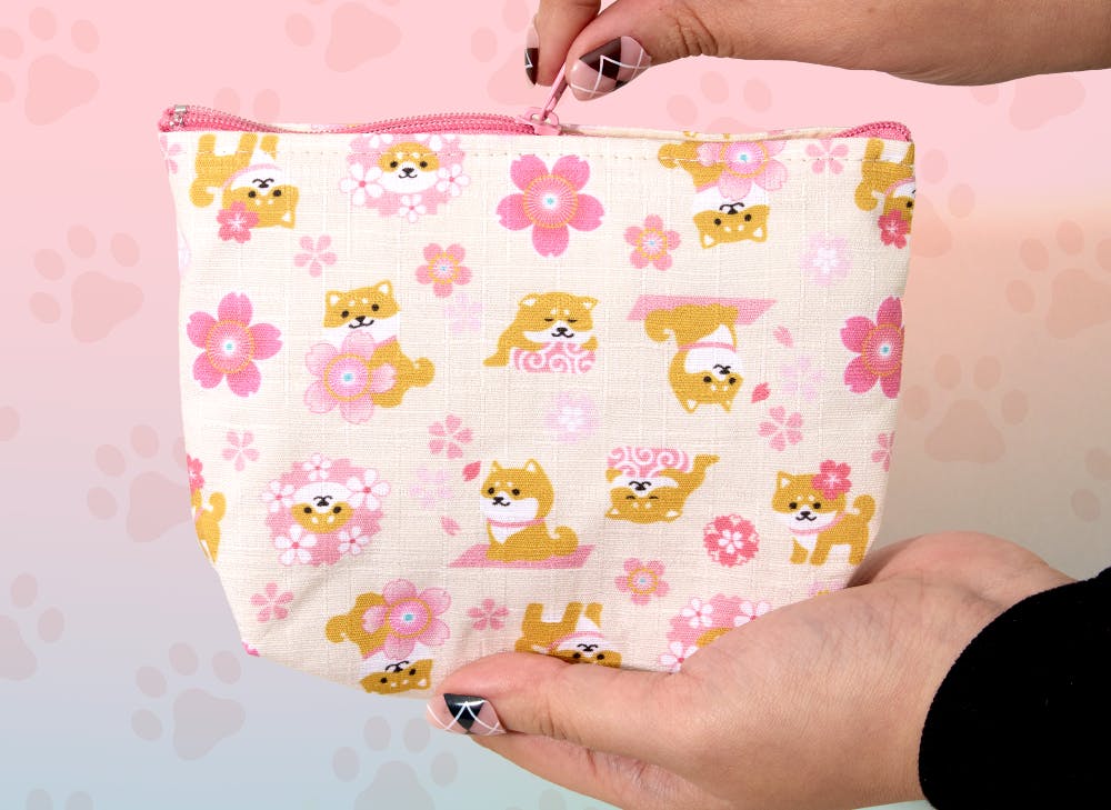 Sakura Mameshiba Pouch from the YumeTwins March Mochi Shiba Kawaii Days box