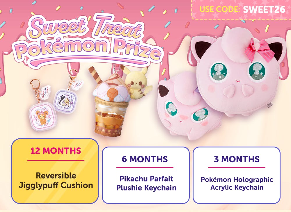 Sign up to YumeTwins with code SWEET26 for FREE Japan-exclusive Pokemon goodies by 4/15!