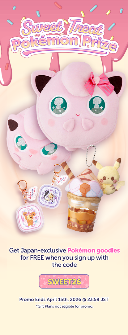Get Japan-exclusive Pokemon goodies for FREE when you sign up with the code: SWEET26 