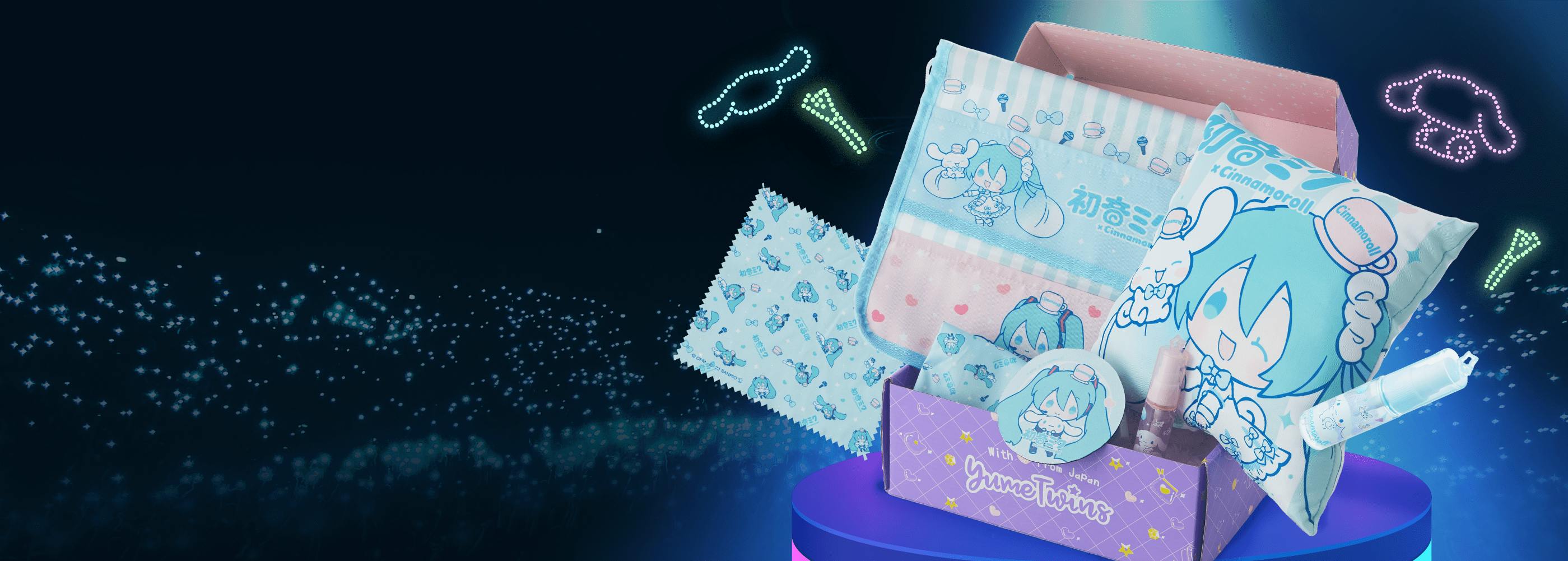 YumeTwins June box Project Besties featuring Hatsune Mikue and Sanrio Cinnamoroll