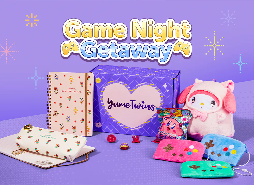 YumeTwins June box is Game Night Getaway Essentials, which features exclusive Animal Crossing goodies.