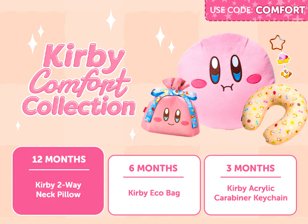 Sign up to YumeTwins with code COMFORT for FREE Kirby goodies by 9/15!