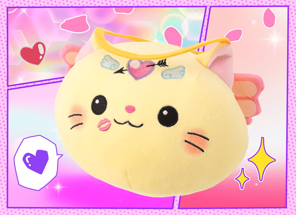A front shot of YumeTwins' Original character Magical Nyan Nyan dressed up as Cupid for the Valentine's Love Story February box