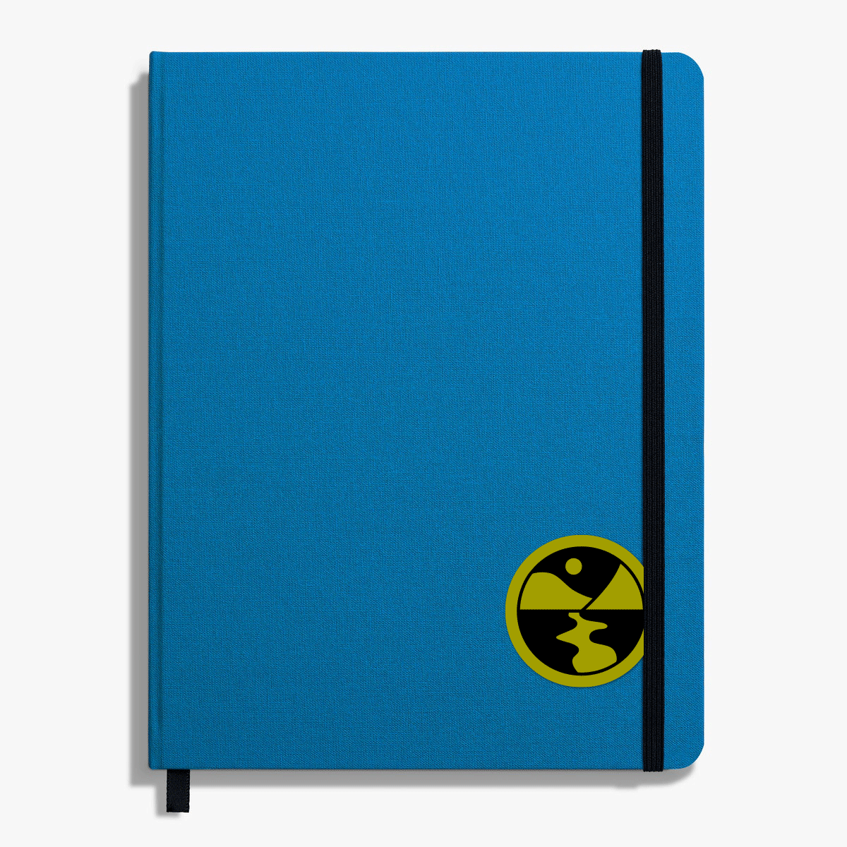 Animation shows a blue notebook with stickers of the Seeding Sovereignty logo appear on it.