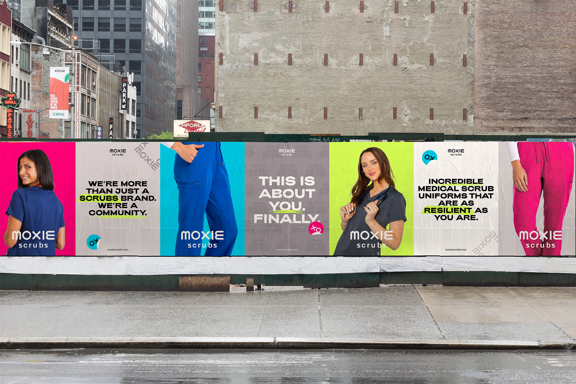 Moxie Scrubs' Out of Home posters.