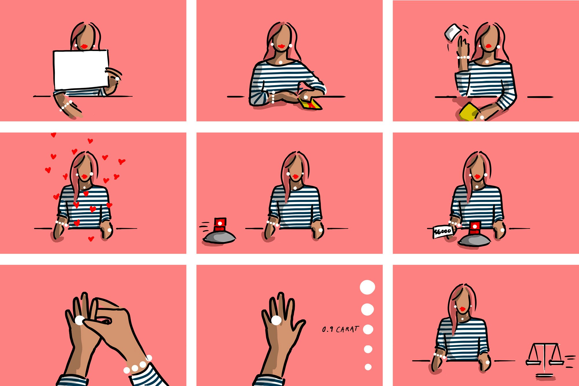 Image showing part of a storyboard for one of James Allen's influencer videos.