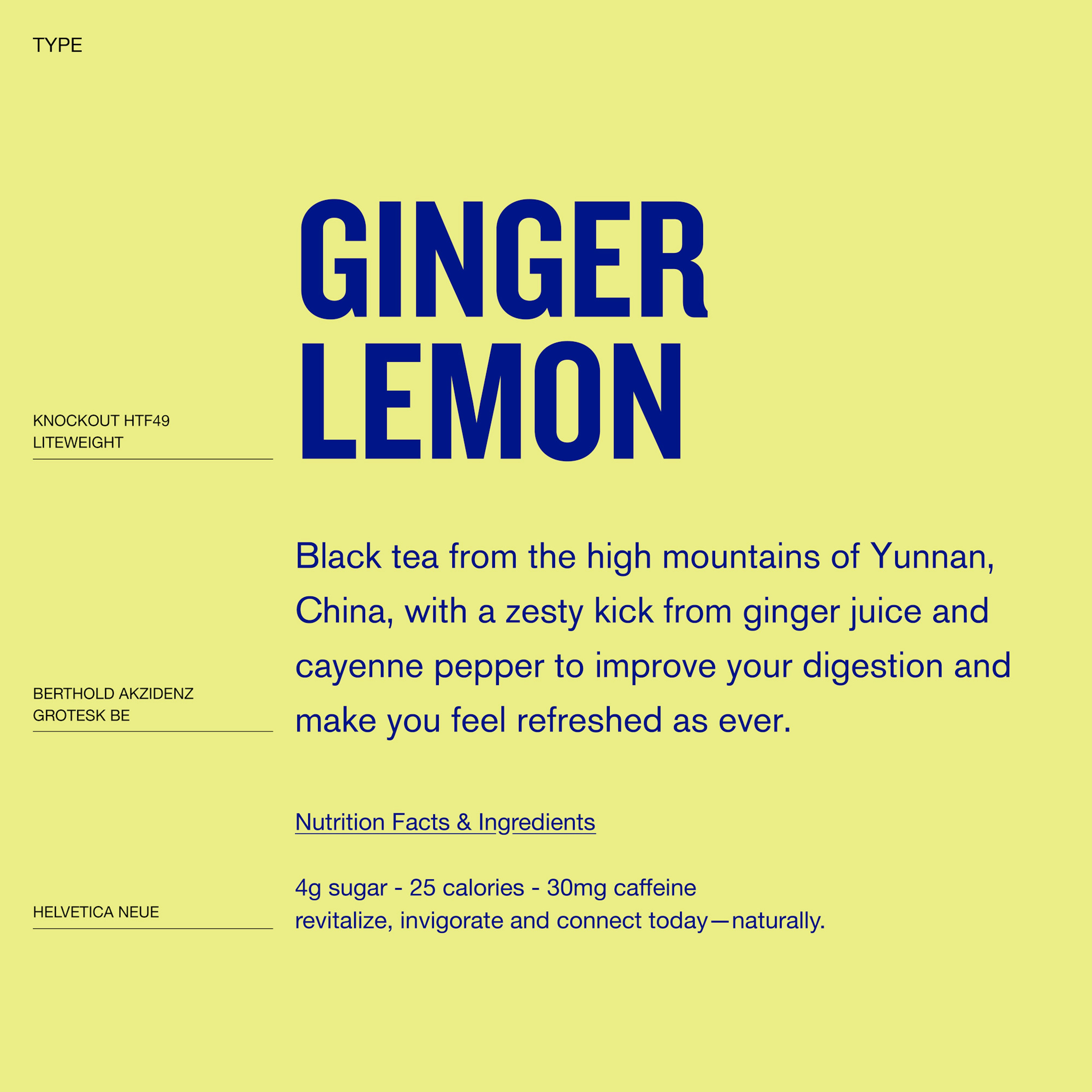 wild wonder's three brand fonts typed in different sizes in navy blue on a chartreuse background