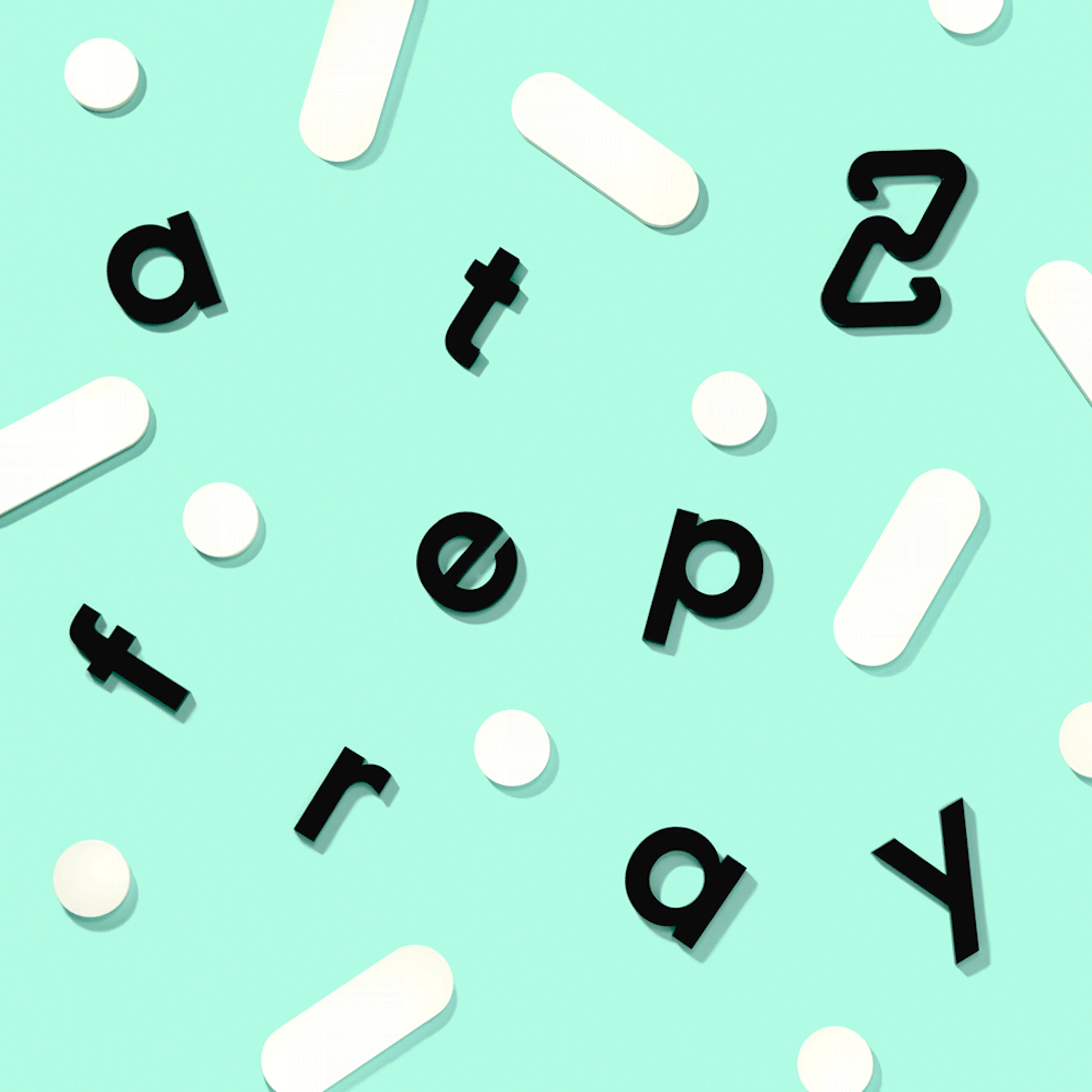 Animation showing the letters in the afterpay logo scrambling and then reorganizing.