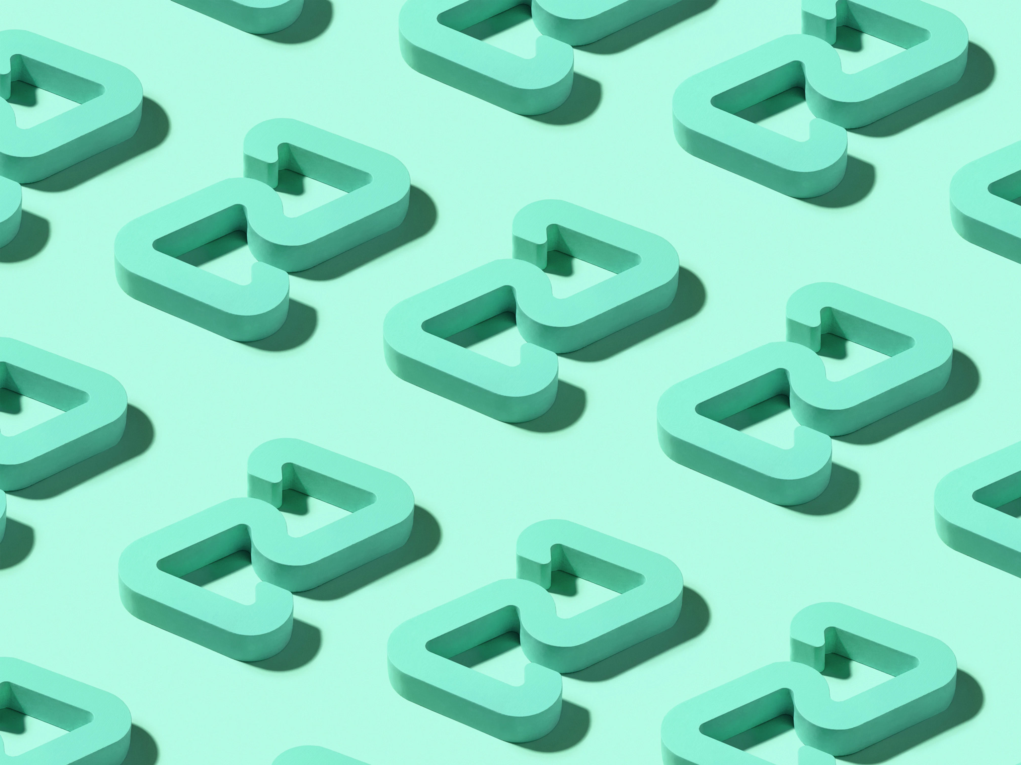 Image showing the 3D logo of Afterpay in Bondi mint, tiled on a Bondi mint seamless.