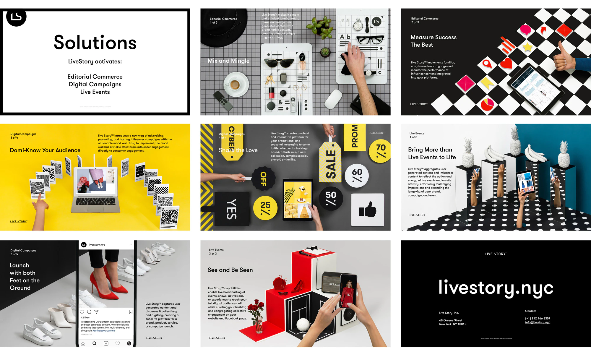 Image shows a grid of images that show the images pictured previously on this page in use as backgrounds for deck slides.