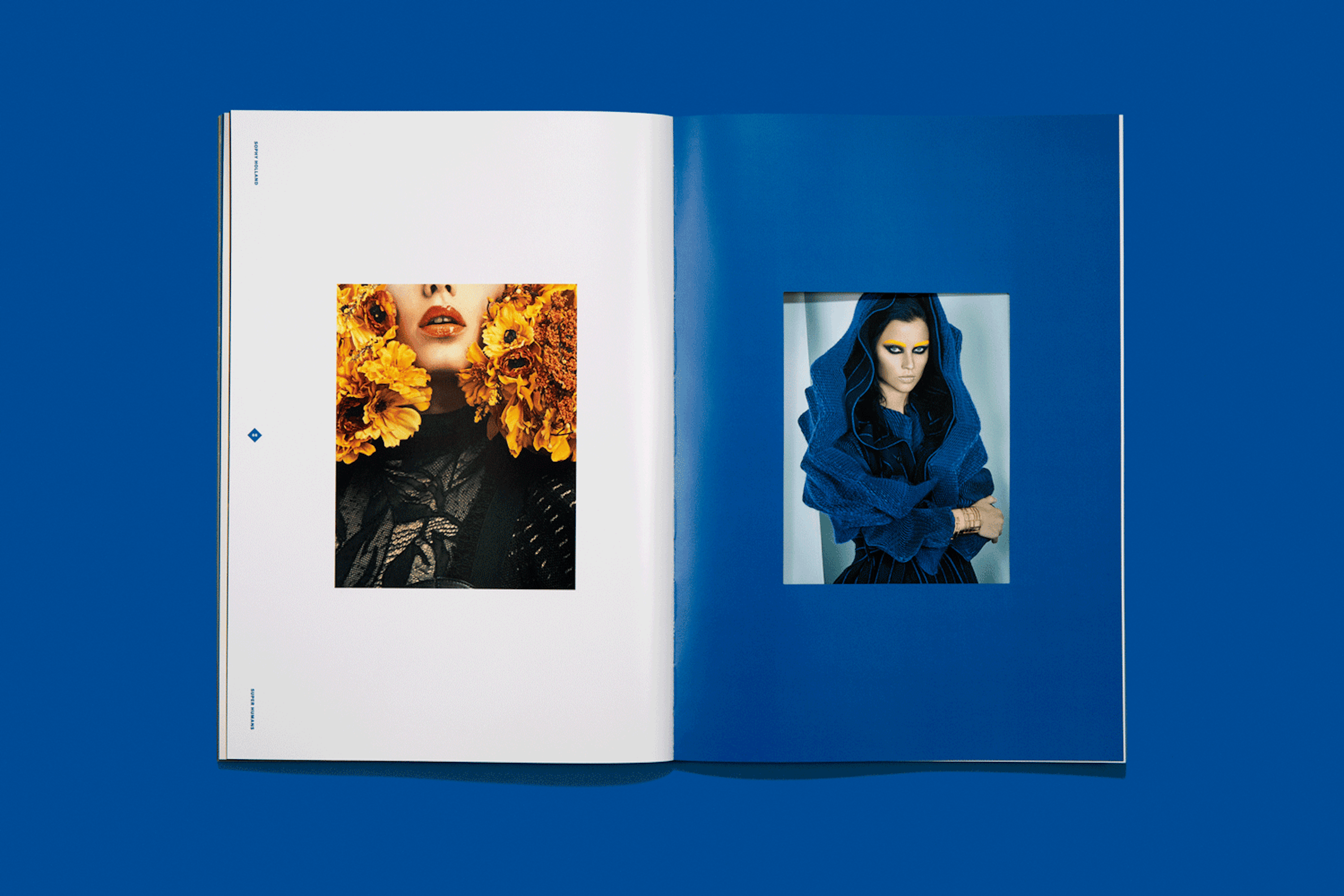 An animation shows a page turning from a book turning a blue frame into the rest of an image. 