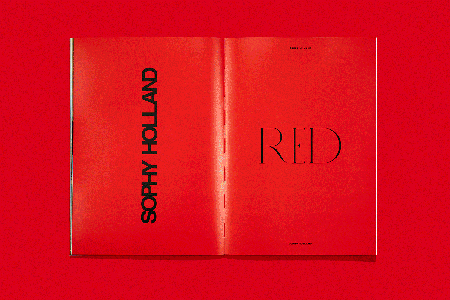 Animation shows flipping through pages of the book in a section dominated by the color red on a red background.