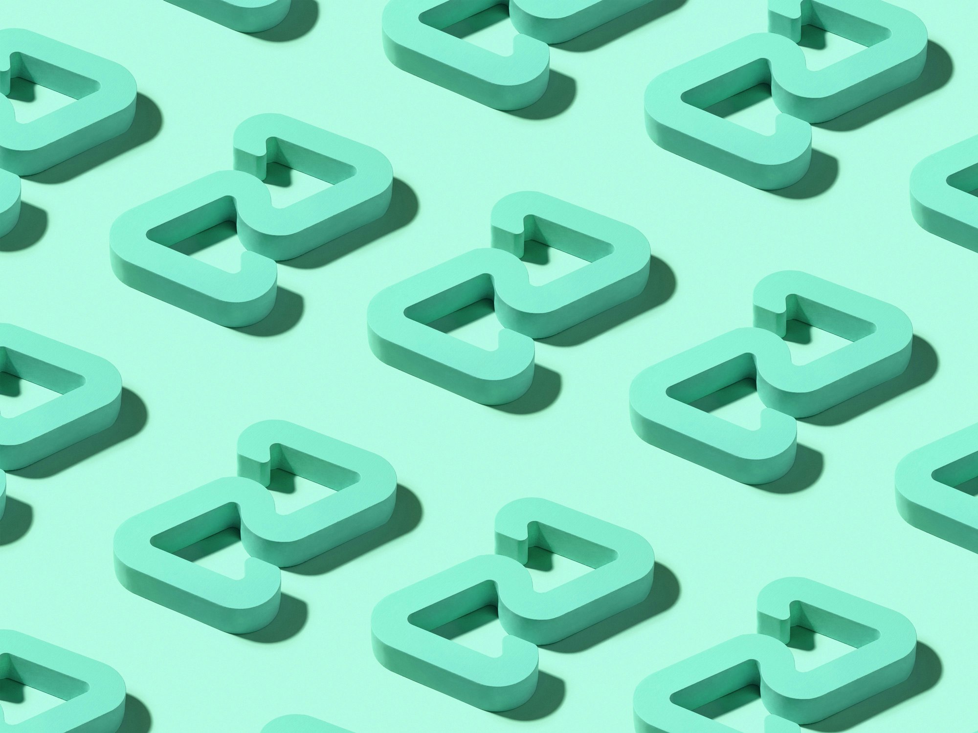 Image showing the 3D logo of Afterpay in Bondi mint, tiled on a Bondi mint seamless.