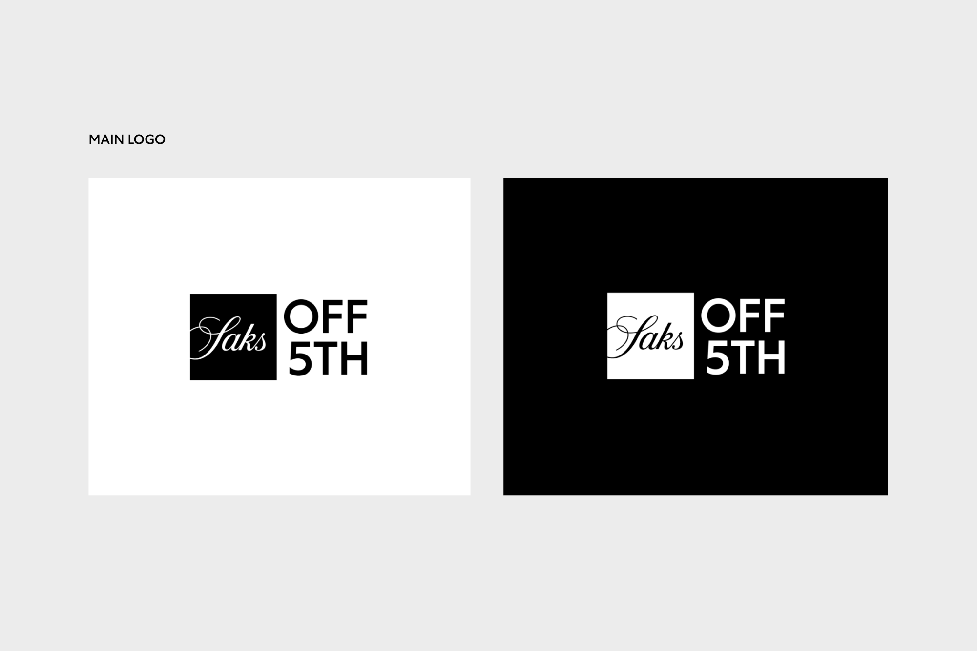 Sak OFF 5TH logo in black and white versions.