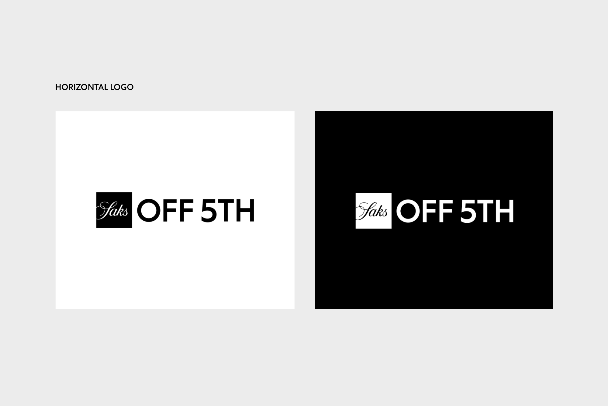Sak OFF 5TH Horizontal Logo in black and white versions.