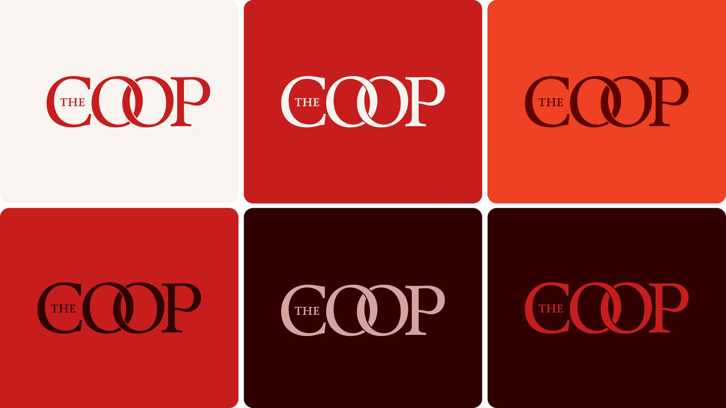 Harvard COOP brand identity color palette and typography