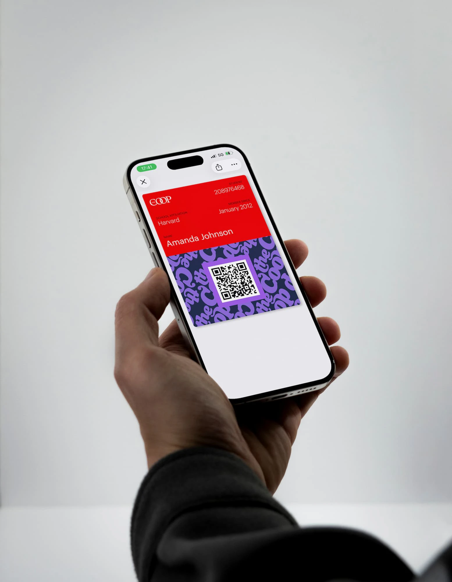 Harvard COOP brand identity members card design