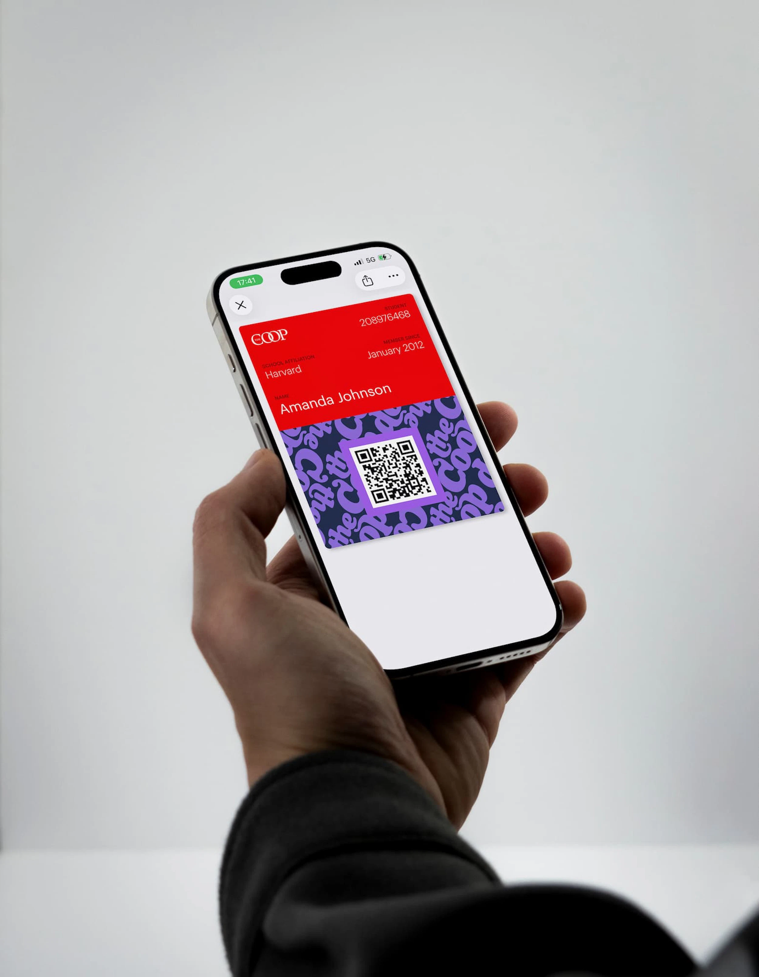 Harvard COOP brand identity members card design