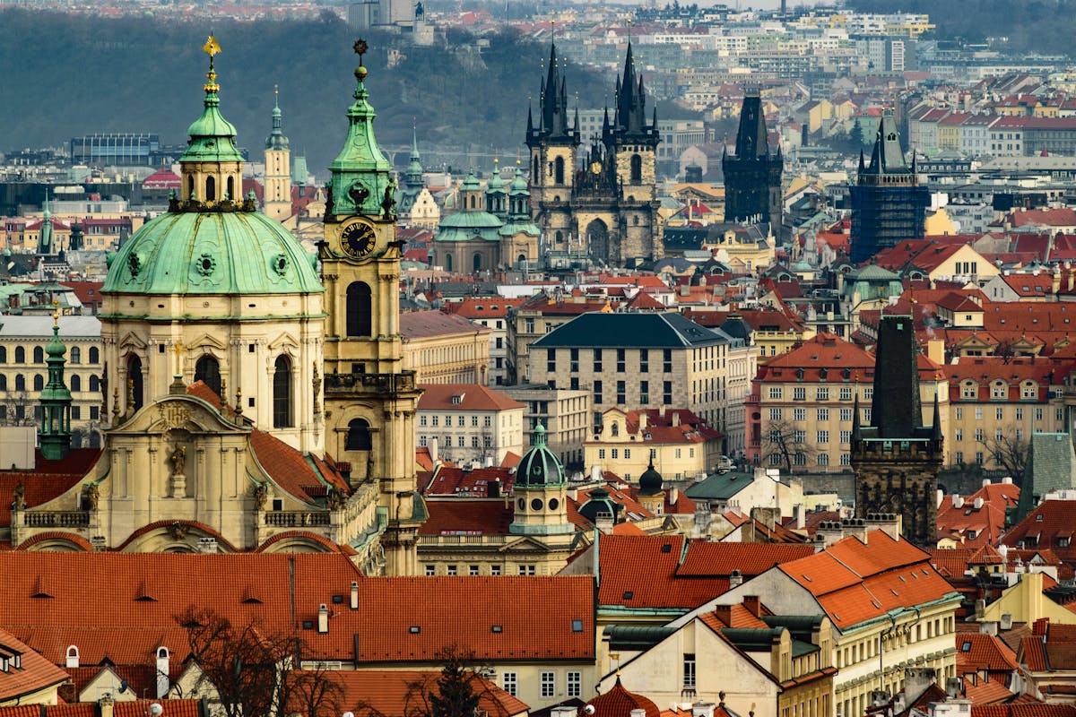 Aerial view of Prague