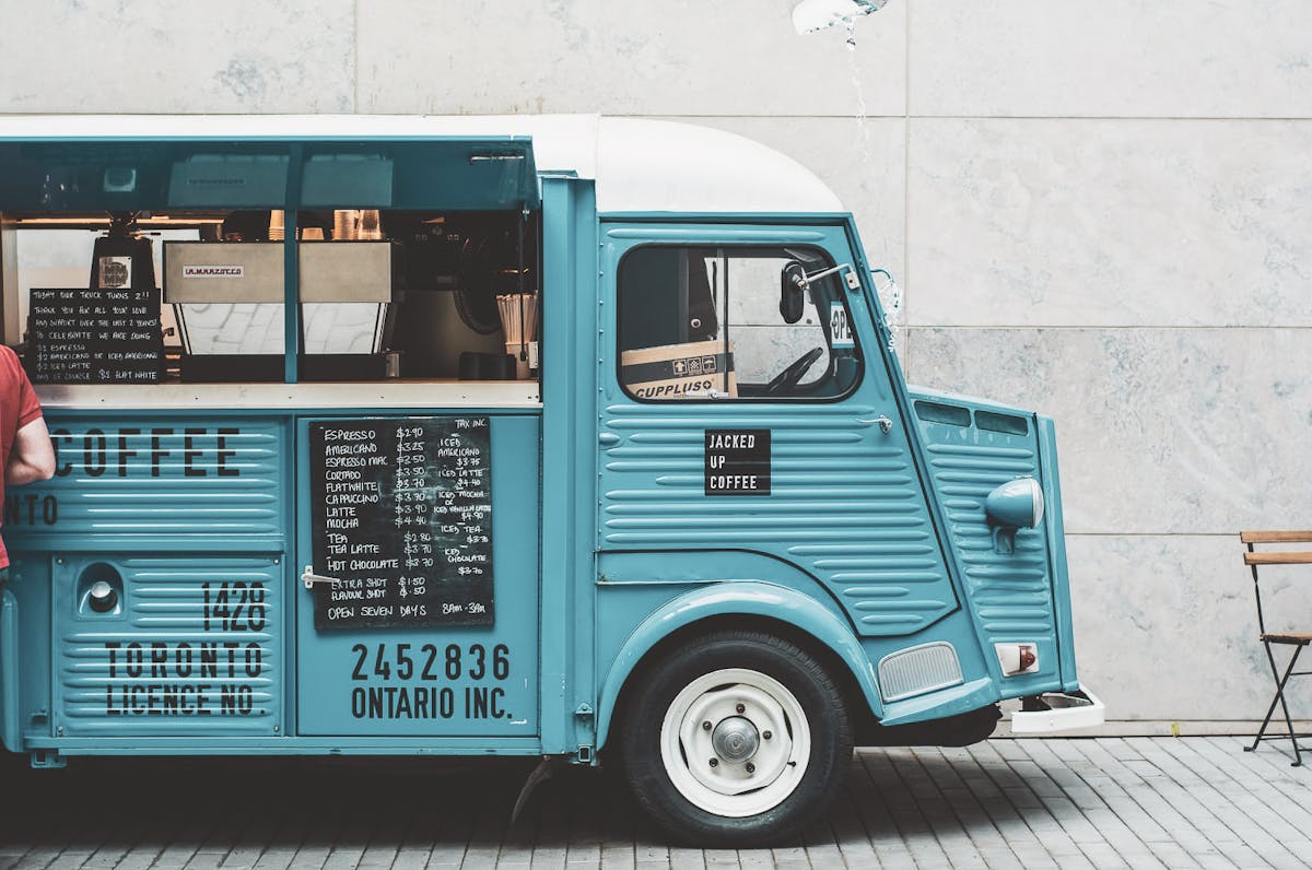Blue food truck