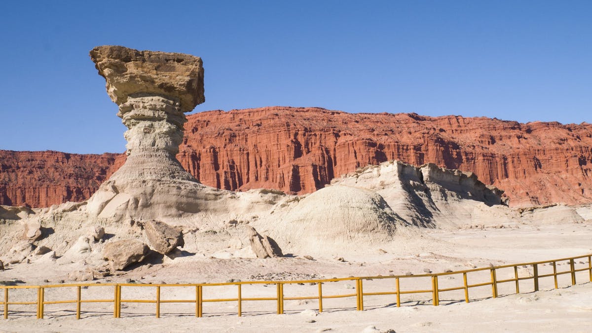 Deserted and rocky landscape, orange color
