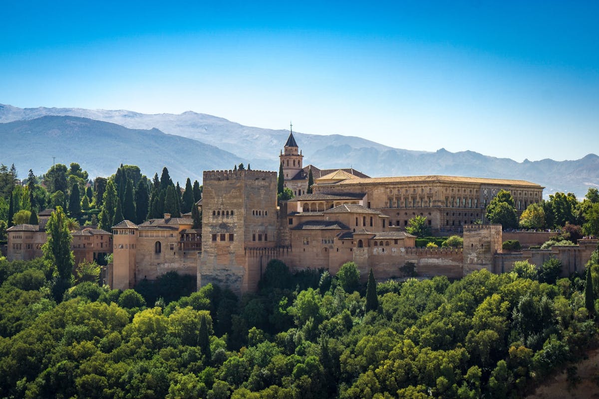 View of the Alhambra in Granada