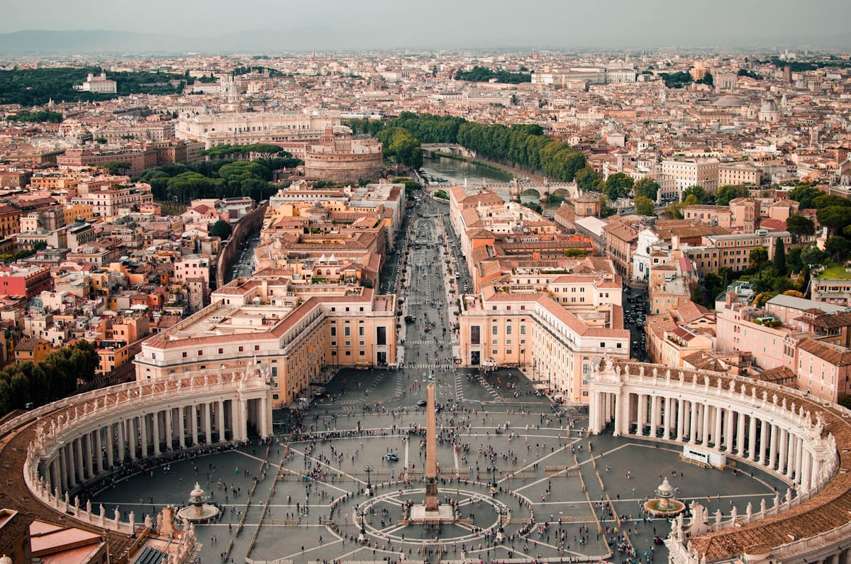 High view of the Vatican City