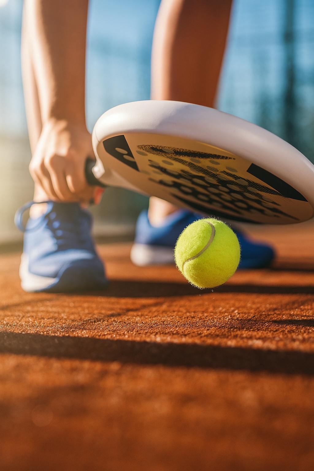 Raquette de padel et balle jaune 
