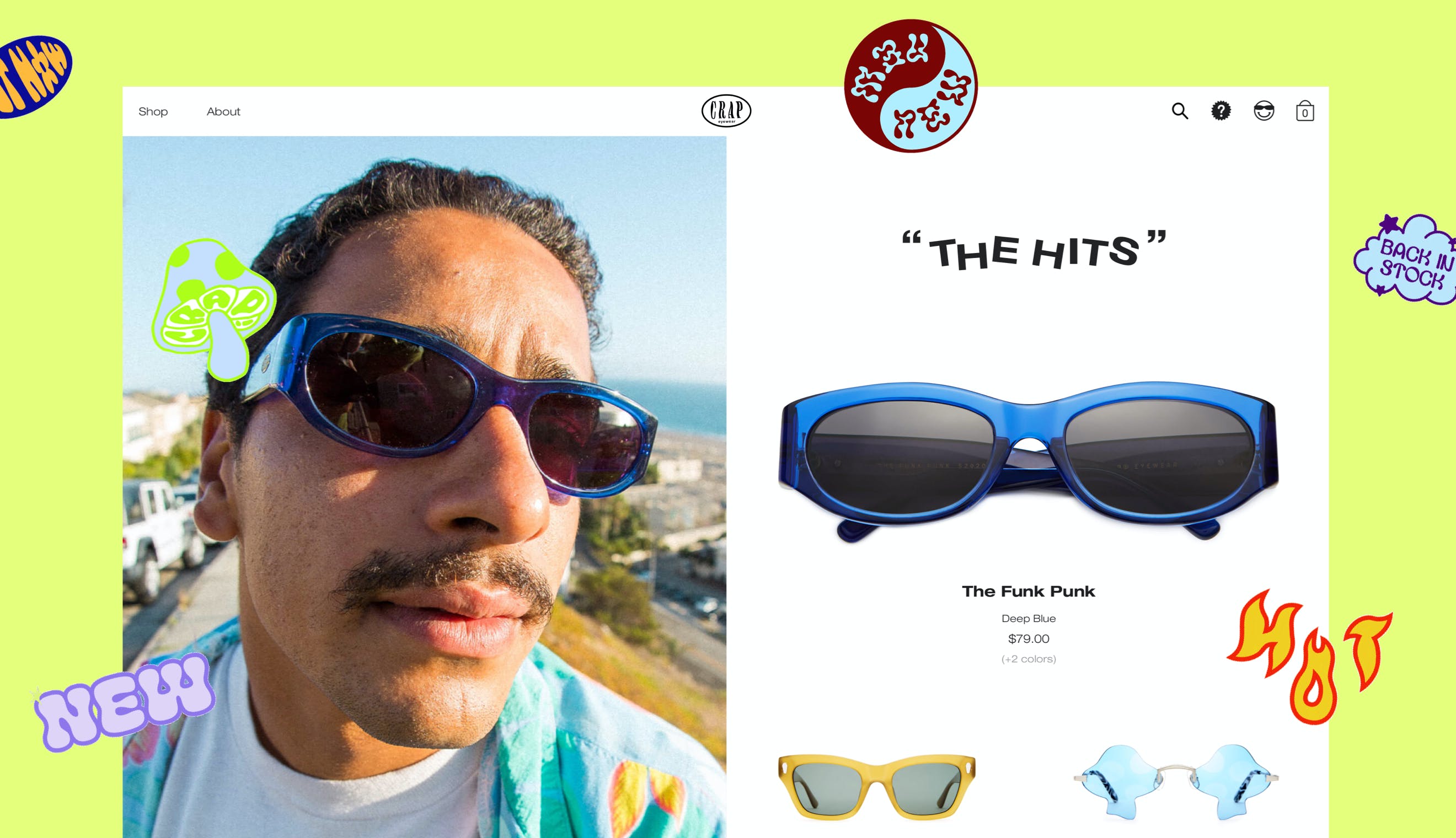 Crap® Eyewear | The Warp Zone iggy NYC Yellow Wraparound