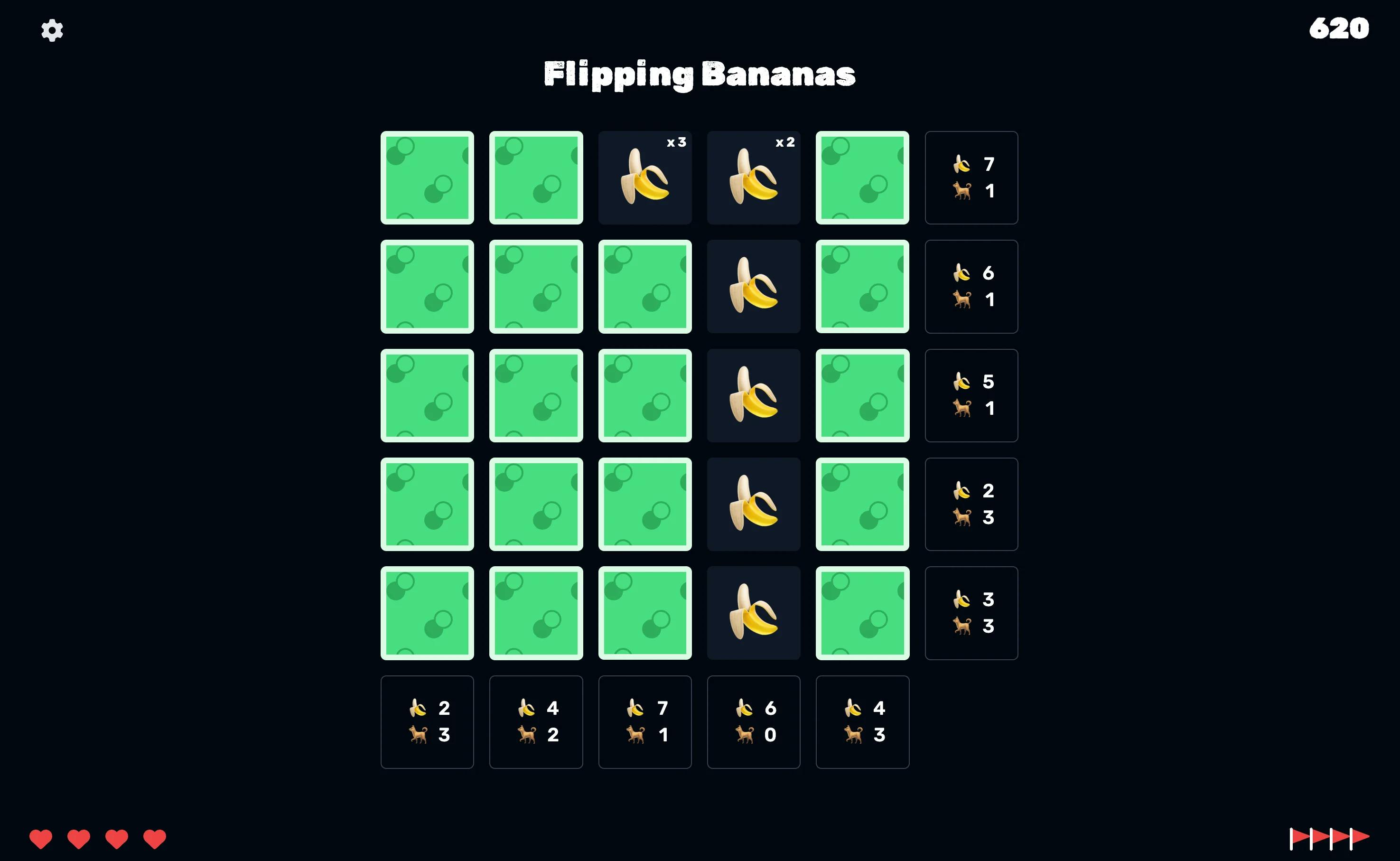 Flipping bananas game screen