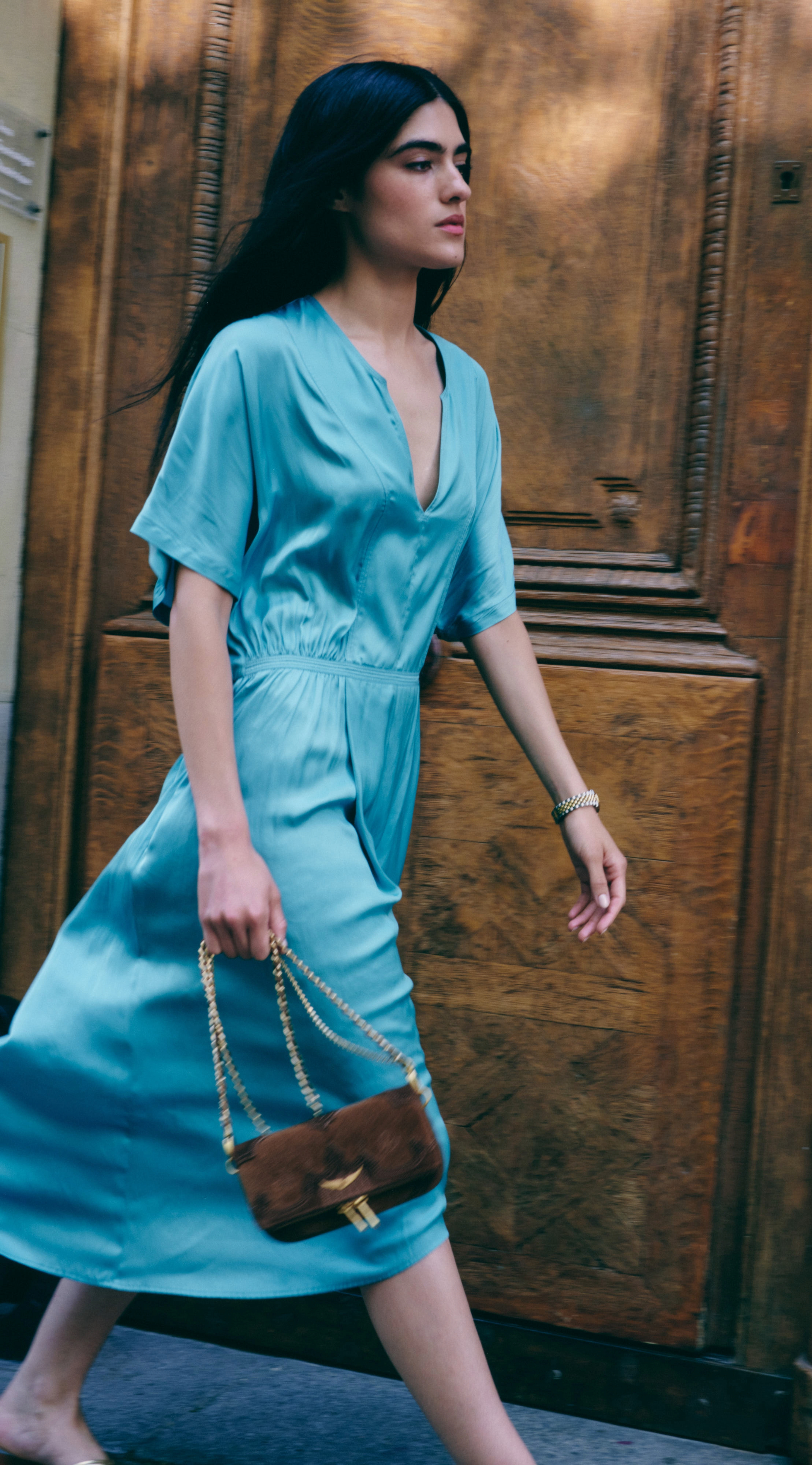 Midi Silk Jacquard Lace Dress in Storm Blue | Zadig&Voltaire