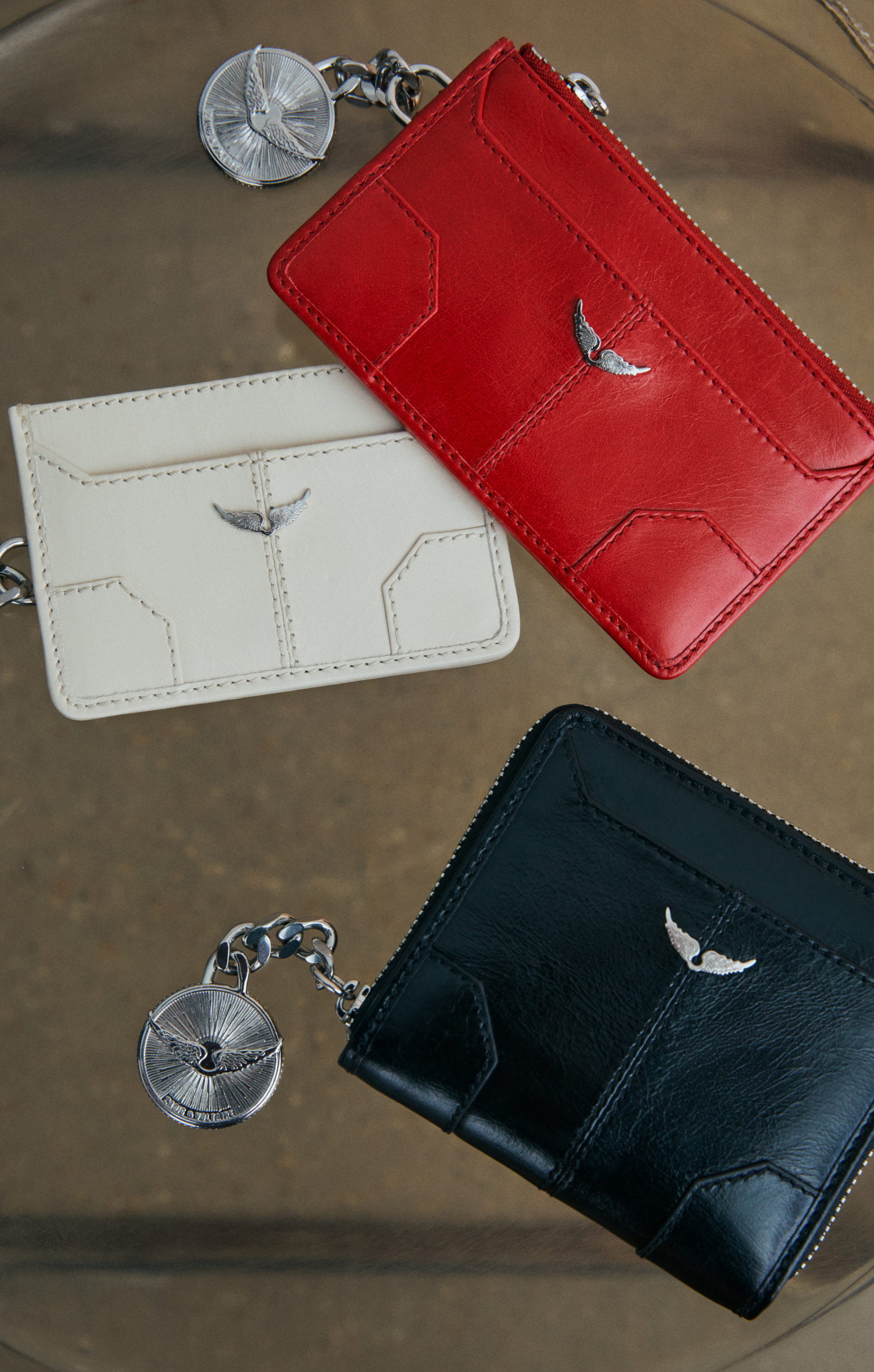 Portefeuilles porte monnaie de luxe pour femme en cuir veritable Zadig Voltaire