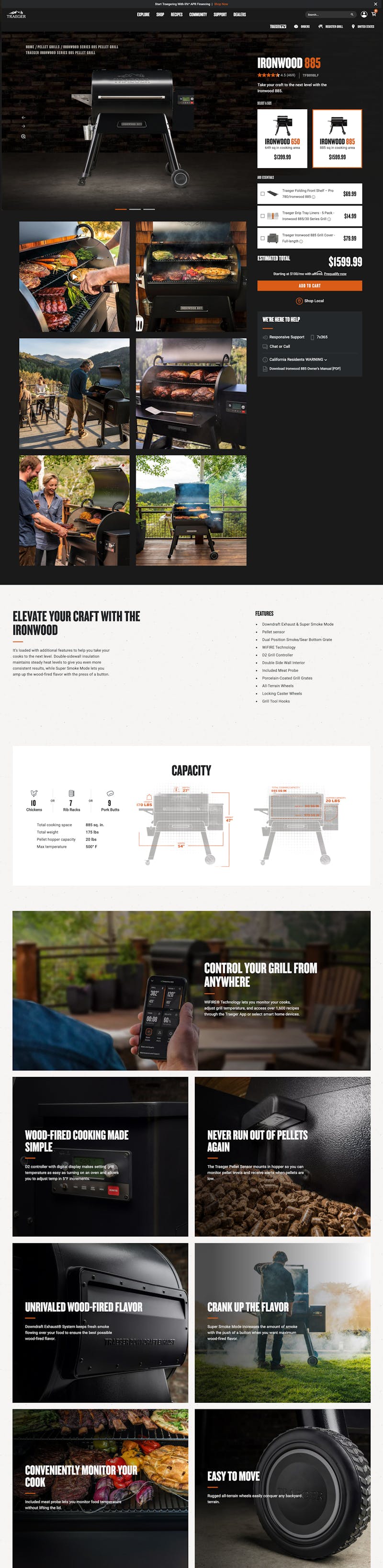 Traeger Product Page